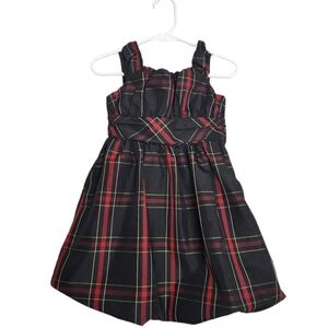American Living Black & Red Plaid A- Line Empire Waist Girls Dress Size 4